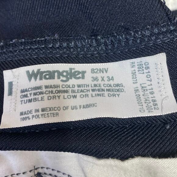 Wrangler Wrancher Mens Navy Blue Straight Leg Slim Khaki Chino Dress Pants 36x34 - Picture 4 of 4